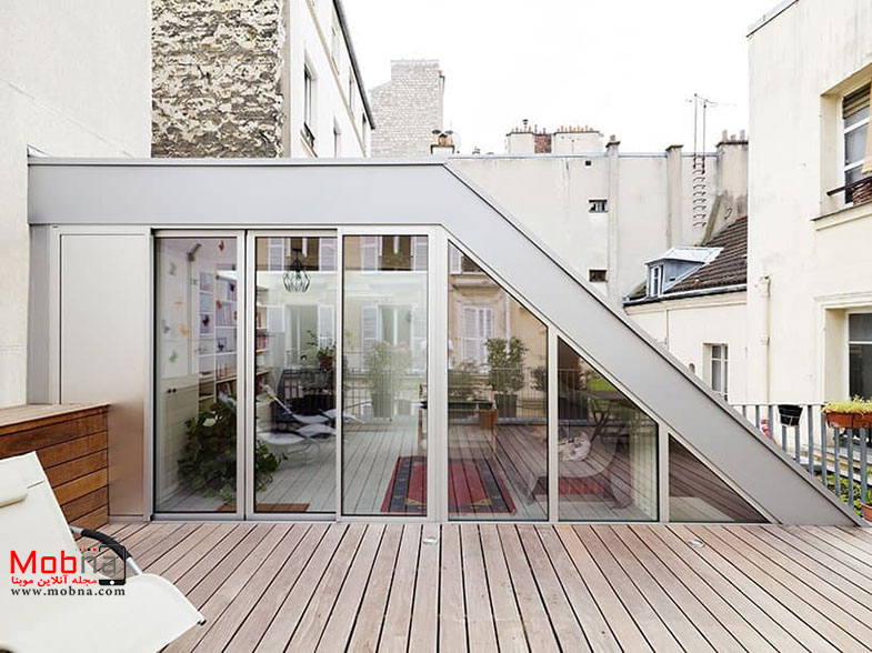 سقف خانه‌ای در پاریس به یک تراس زیبا تبدیل می‌شود! (+عکس)