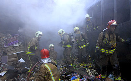 آتش سوزی در بازار کیش
