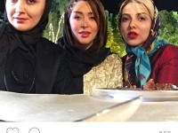 سلفی مریم معصومی با سارا منجزی و لیلا اوتادی روی میز افطار