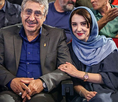 عکس پدر و دختر هنرمند و دوست داشتنی، سحر و مسعود جعفری جوزانی در حاشیه جشن حافظ