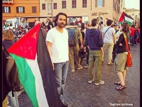 یغما گلرویی در تظاهرات حمایت از مردم مظلوم غزه در ایتالیا