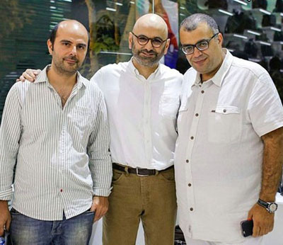 علی مصفا، حبیب رضایی و رضا حداد در حاشیه یک مراسم سینمایی در کنار هم این عکس را گرفتند