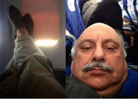 تصاویری از مراحل «لش کردن» بابک خان کریمی در هواپیما!