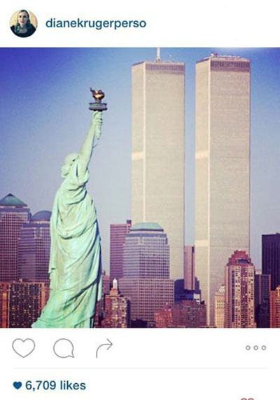 «دایان کروگر» با این عکس از قربانیان حادثه 11 سپتامبر یاد کرد