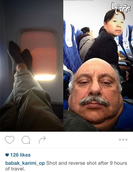 تصاویری از مراحل «لش کردن» بابک خان کریمی در هواپیما!
