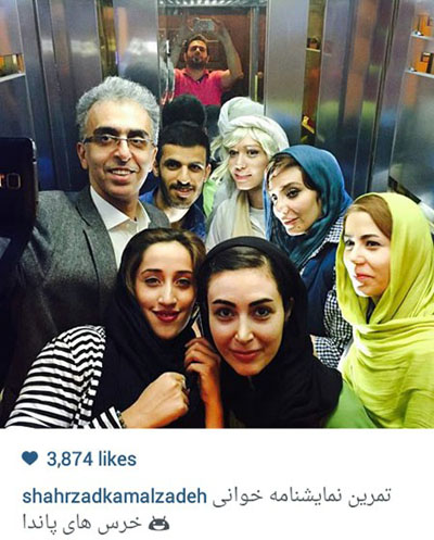 لیلا بوشهری، شهرزاد کمالزاده، رضا رفیع و سایر دوستان در آسانسور