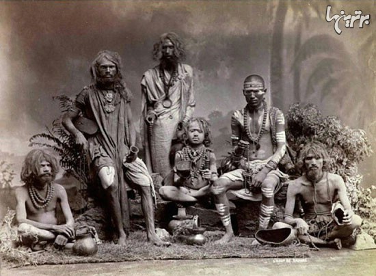 گروهی از مرتاضان هندی در کلکته سال 1880 میلادی