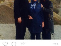 ارام جعفری در کنار مادر و همسرش در ارتفاعات زیبا و سرد!