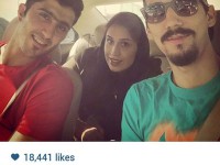 سلفی فرهاد قائمی در کنار مجتبی میرزاجانپور و همسرش در مسیر یک ناهار سه نفره