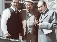 استاد جعفر والی، محمدرضا شریفی نیا و رامین راستاد در پشت صحنه سریال معمای شاه