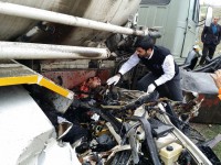 5 مجروح و کشته در تصادف پژو با کامیون