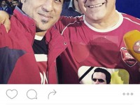 سلفی رامین راستاد با فرشاد خان پیوس، گلزن بالفطره فوتبال کشورمان در حاشیه یک بازی خیریه