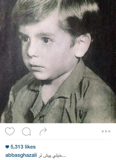 تقریبا عکسی از دوران کودکی عباس غزالی در آلبوم خانه پدری باقی نمانده است