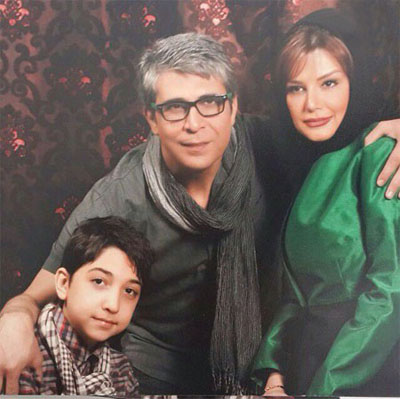 عکس آتلیه ای امیر غفارمنش بازیگر با استعداد طنز به اتفاق همسر و فرزندش