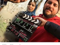 بهرام رادان، محسن کیایی و سحر دولتشاهی در سر صحنه فیلمبرداری فیلم جدیدشان در باغ فردوس