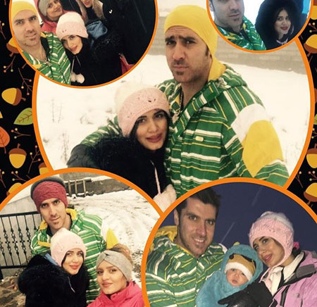برف بازی های شهرام محمودی و خانمِ عزیزش در کنار سایر دوستان
