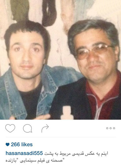 خاطره بازی حسن اسدی با این عکس قدیمی در کنار محمدرضا فروتن، مربوط به فیلم سینمایی «بازنده»