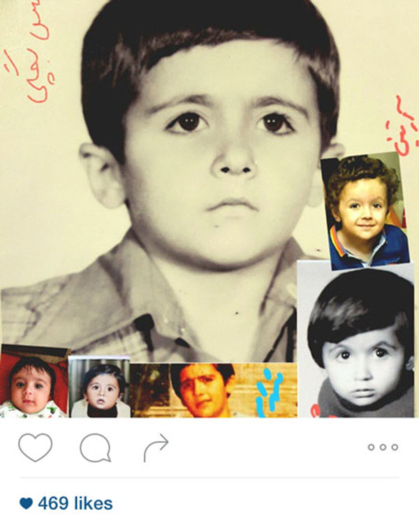 عکس ترکیبی جالب از کودکی های شهرام عبدلی و مقایسه آن با عکس پسرش آرتین که نشان میدهد پدر و پسر چقدر شباهت دارند