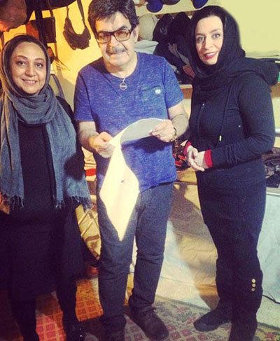 ماندانا سوری، حمید لولایی و مریم سعادت در پشت صحنه کار جدید عزیزان