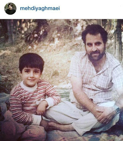 مهدی یغمایی و عکسی جالب از کودکی هایش در کنار پدر عزیزش