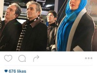 آزیتا ترکاشوند در کنار محمد شیری و خشایار راد در حاشیه یک مراسم