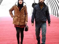 ساعد سهیلی و همسرش گلوریا هاردی در حال ورود به کاخ جشنواره