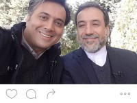 سلفی مجید اخشابی با دکتر عباس عراقچی مرد زحمتکش سیاست خارجی کشورمان، در حاشیه برنامه زنده رود