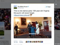 رقص شادی زن ۱۰۶ ساله با اوباما در کاخ سفید+ عکس