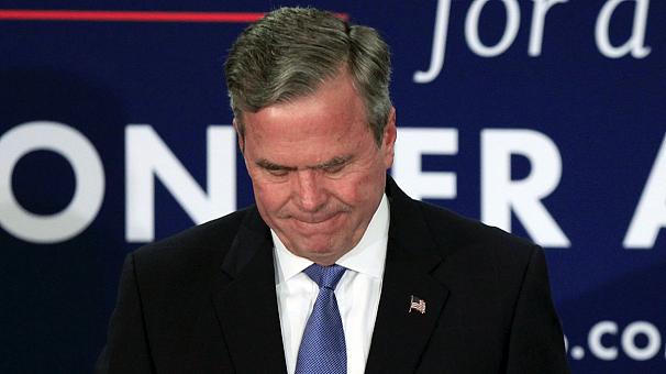 جب بوش از ادامه مبارزات انتخاباتی آمریکا انصراف داد + فیلم