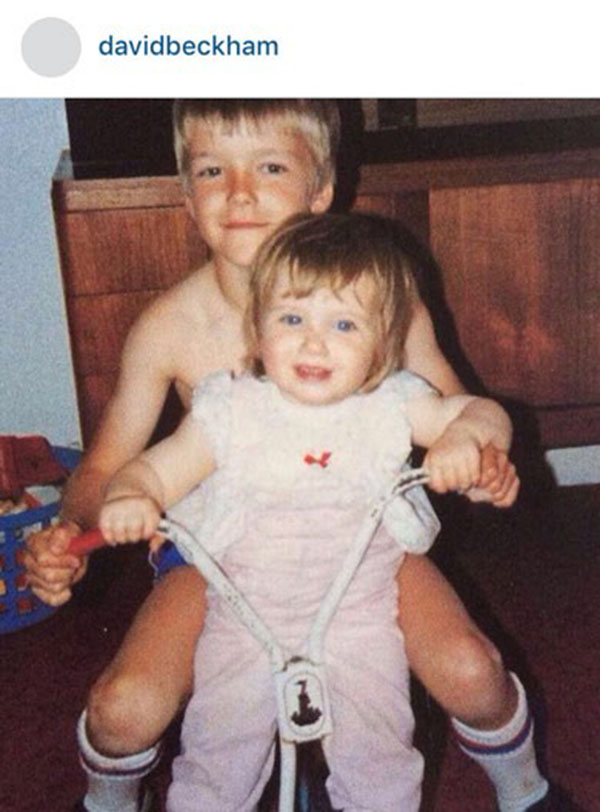 «دیوید بکهام» با این عکس از دوران کودکی اش تولد خواهر کوچکترش را به او تبریک گفت