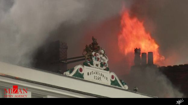 قدیمی ترین هتل انگلیس در آتش سوخت (+عکس)