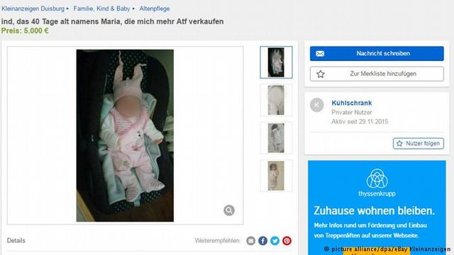 آگهی فروشِ نوزاد ۴۰ روزه در اینترنت(+عکس)