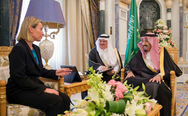 دیدار موگرینی با پادشاه سعودی پیرامون پرونده سوریه(+عکس)
