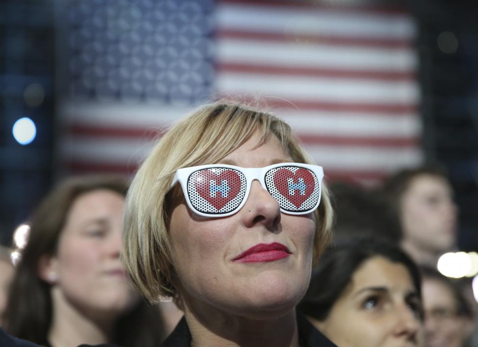Jill Huennekens of Milwaukee attends Democratic U.S. presidential nominee Hillary Clinton's election night rally the Jacob K. Javits Convention Center in New York