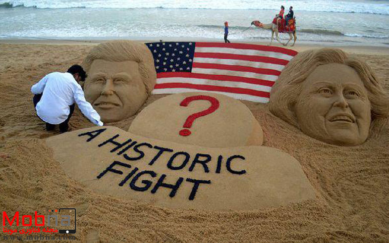 رقابت ترامپ و کلینتون به ساحل هند رسید! (عکس)