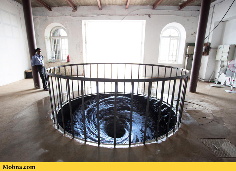 anish kapoor water vortex descension kochi muziris biennale designboom 01