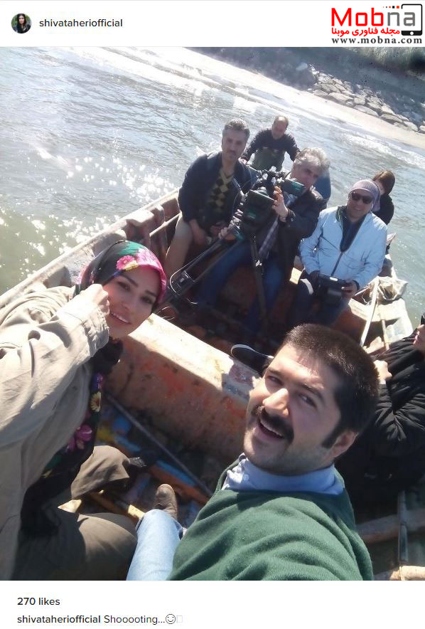 سلفی شیوا طاهری به همراه همکارانش در قایق روی آب! (عکس)