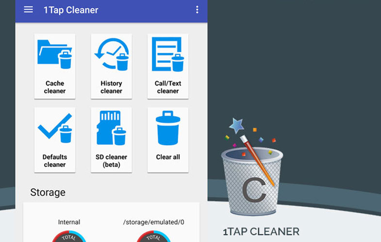 برنامه ۱Tap Cleaner: حذف فایل های کش و تاریخچه مرورگر