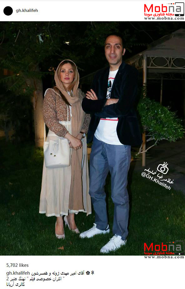 امیرمهدی ژوله به همراه همسرش در اکران نهنگ عنبر۲ (عکس)