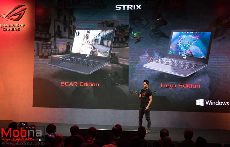 ROG Marketing Director Derek Yu unveils the latest esports laptops Strix Hero and Strix SCAR