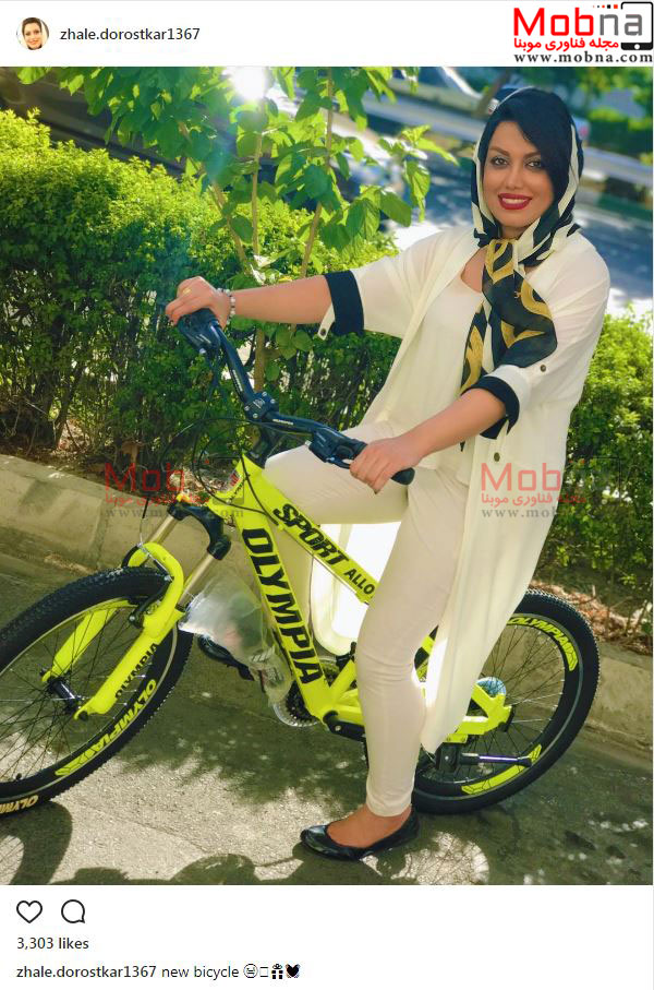 تیپ متفاوت ژاله درستکار سوار بر دوچرخه! (عکس)