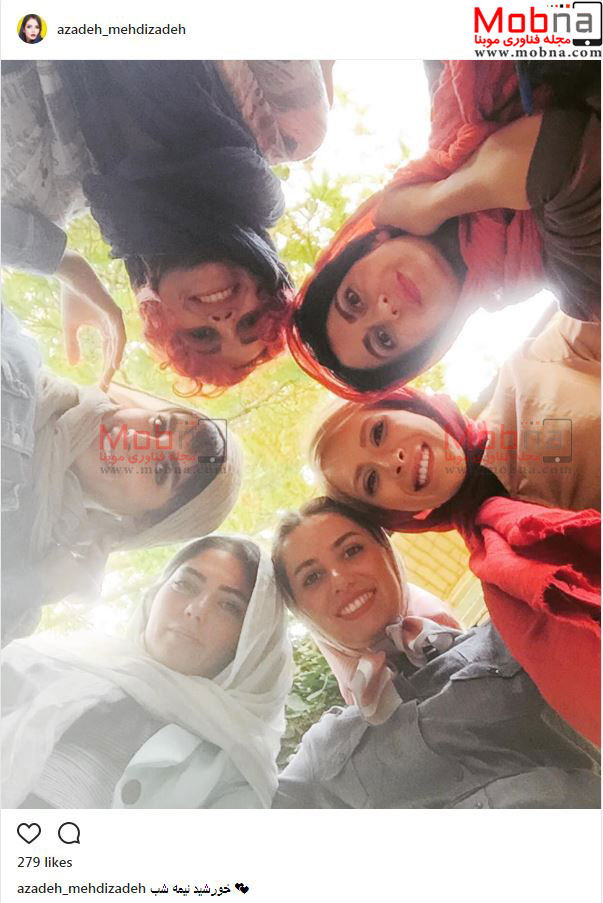 سلفی آزاده مهدیزاده و دوستانش از نمایی متفاوت (عکس)