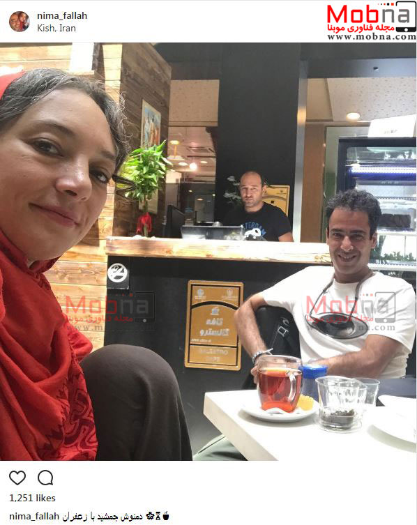 سلفی سحر ولدبیگی و نیما فلاح در یک کافه (عکس)