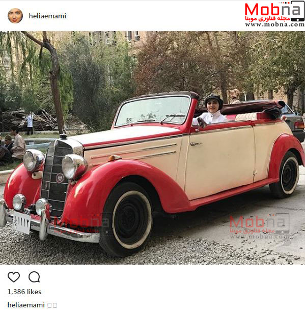 هلیا امامی با پوشش زنان قاجار، سوار بر خودروی قدیمی (عکس)