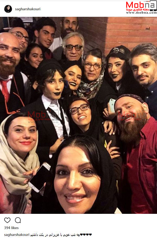 سلفی الهام پاوه نژاد به همراه بازیگران نمایش بکت (عکس)