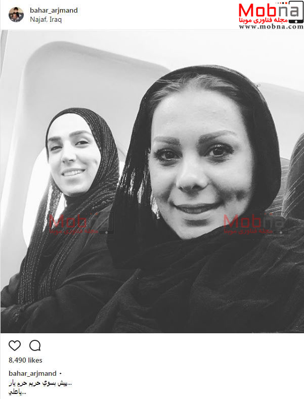 سلفی بهار ارجمند و سوگل طهماسبی در هواپیمای نجف (عکس)