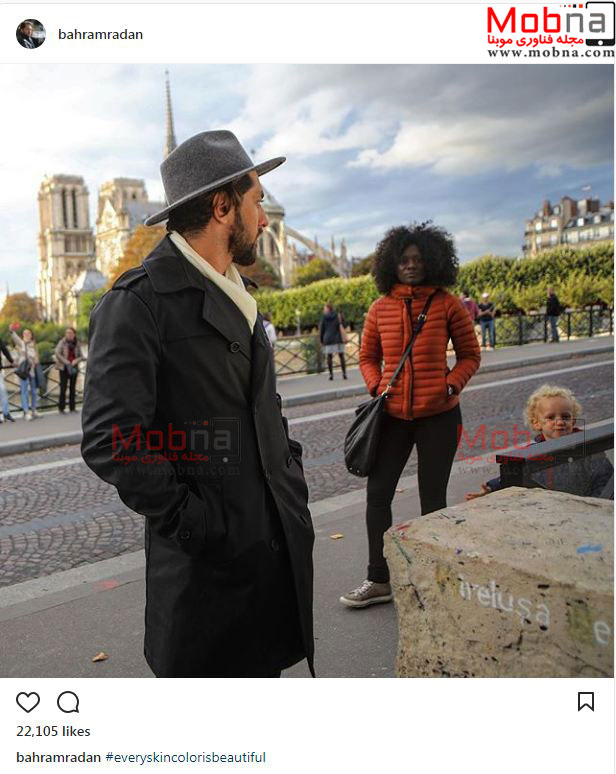 تیپ و ظاهر جالب بهرام رادان، خارج از کشور (عکس)