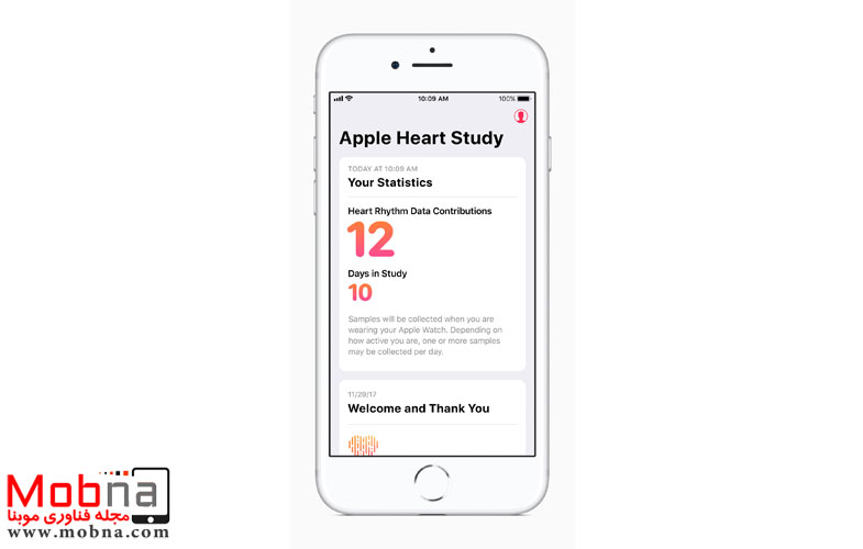 iPhone Apple Heart Study your statistics screen