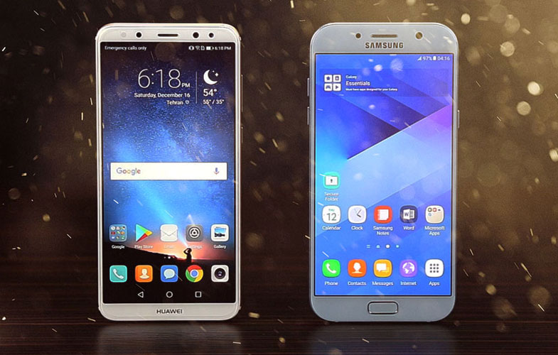مقایسه جدیدترین گوشی هوآوی یعنی Huawei mate 10 lite با سامسونگ A7