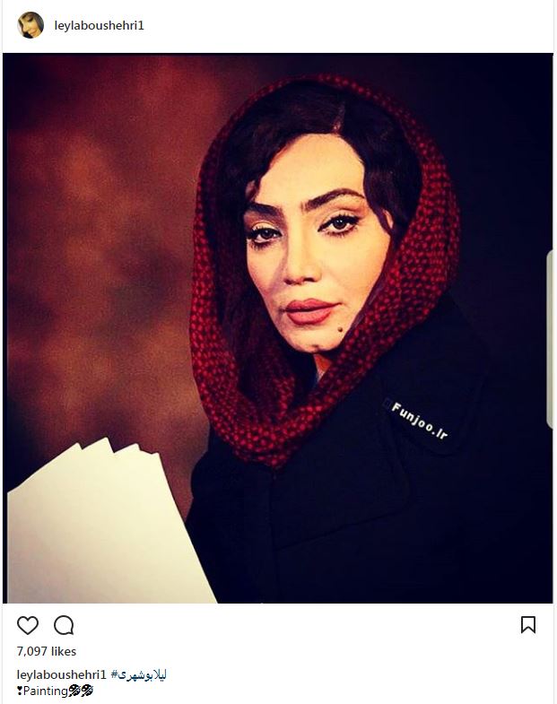 تصویری از نقاشی چهره لیلا بوشهری (عکس)